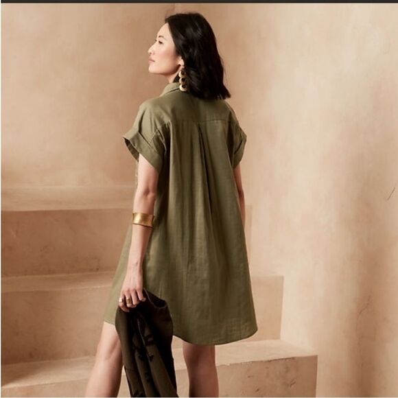 Banana Republic Green Utility Shirtdress - Picture 5 of 11